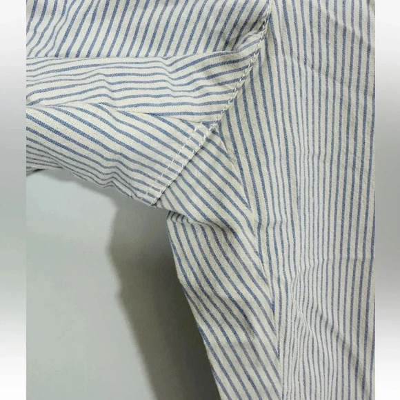 Talbots Relaxed Chino Ankle Length Blue/White stripped pants Sz 8 Petite - Picture 4 of 8